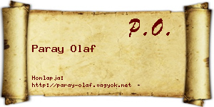 Paray Olaf névjegykártya